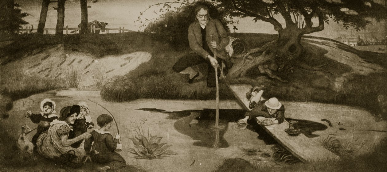 دالتون يجمع غاز مارش ، رسم توضيحي من "قصة هتشنسون عن الأمة البريطانية" ، ج .1923 بواسطة فورد مادوكس براون