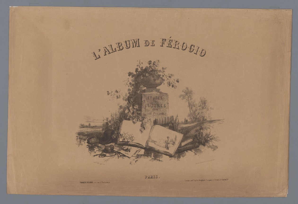 غلاف: دراسات الأشكال في منظر طبيعي ، دراسات لأشكال في منظر طبيعي (عنوان السلسلة) L'Album de Férogio. Études de Figures dans les Paysages (عنوان المسلسل على الكائن) بواسطة فورتشن فيروجيو