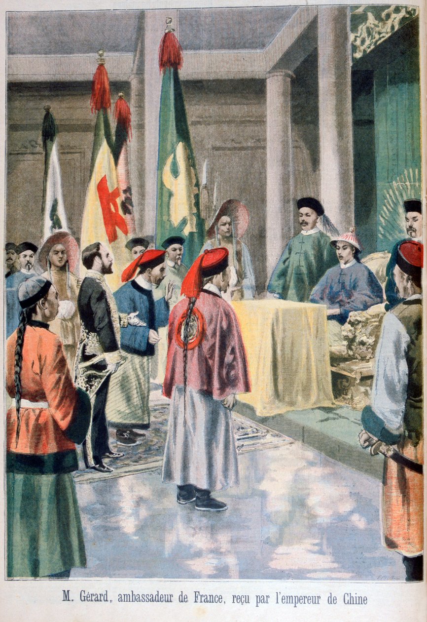 السفير الفرنسي جيرار قبل إمبراطور غوانغشو الصيني ، 1895 بواسطة Fortuné Méaulle