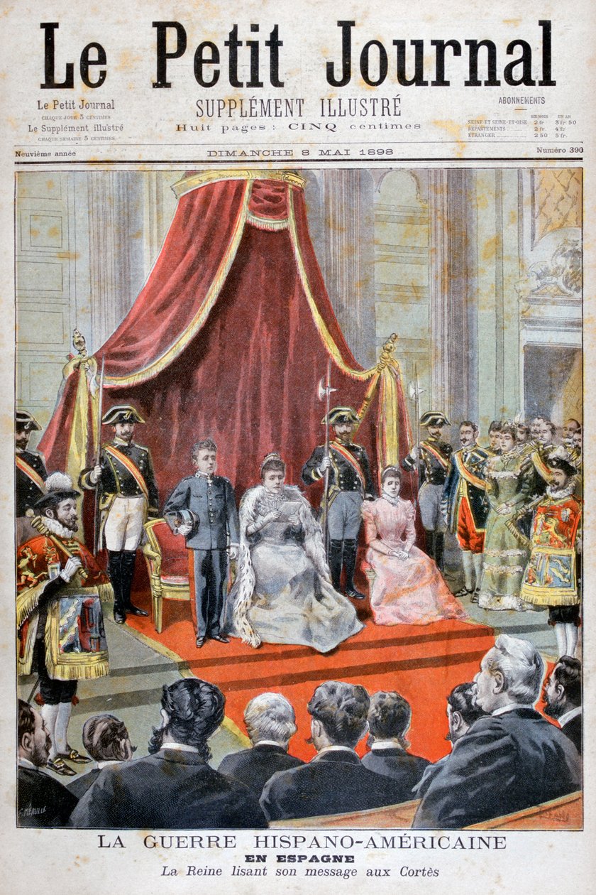 ملكة Spainsh يلقي خطابًا ، الحرب الإسبانية الأمريكية ، 1898 بواسطة Fortuné Méaulle