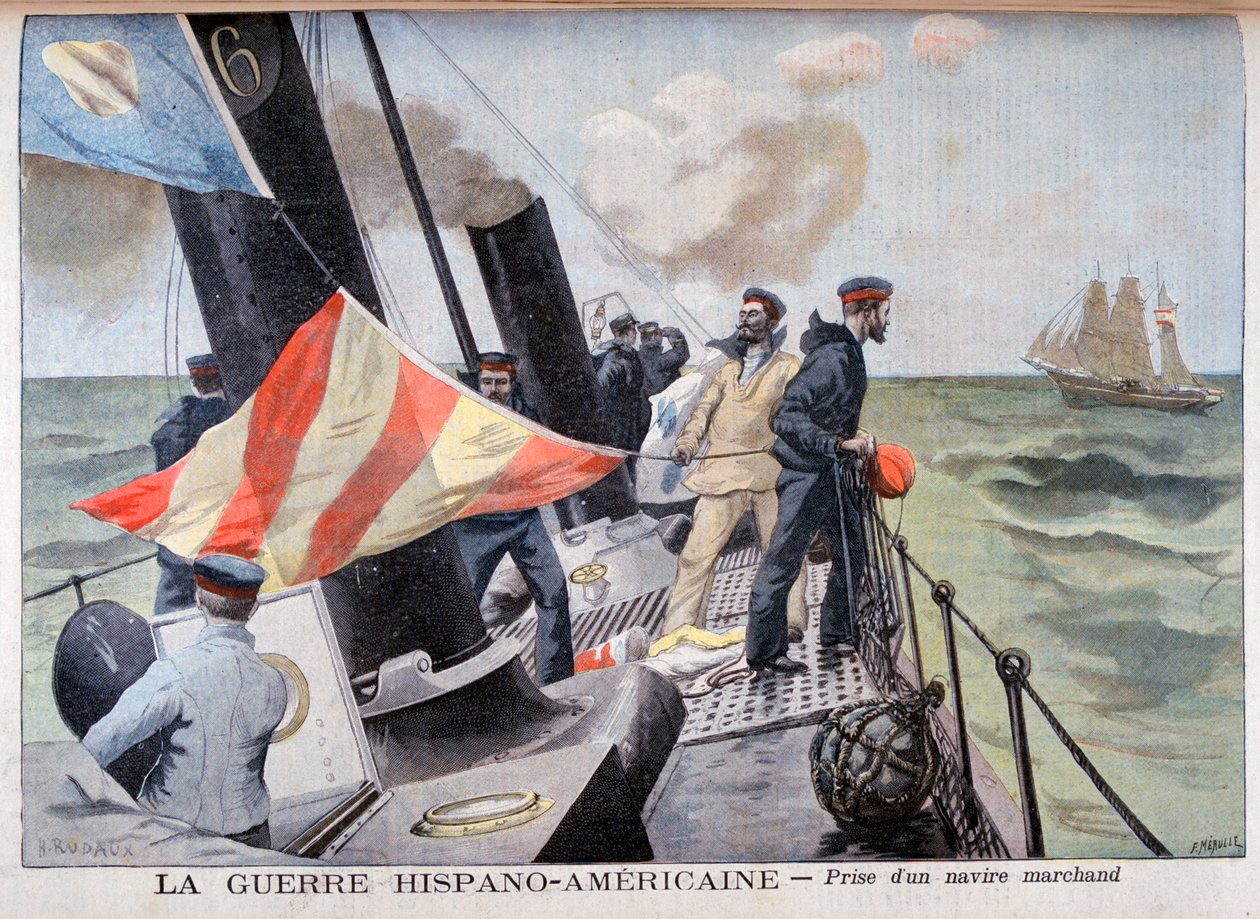 اصطياد سفينة تجارية ، الحرب الإسبانية الأمريكية ، 1898 بواسطة Fortuné Méaulle