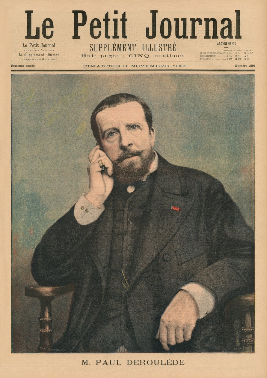 بول ديروليدي ، صورة الغلاف الأمامي من "لو بيتيت جورنال" ، ملحق إيلوستري ، 3 نوفمبر 1895 بواسطة فورتشن لويس ميول