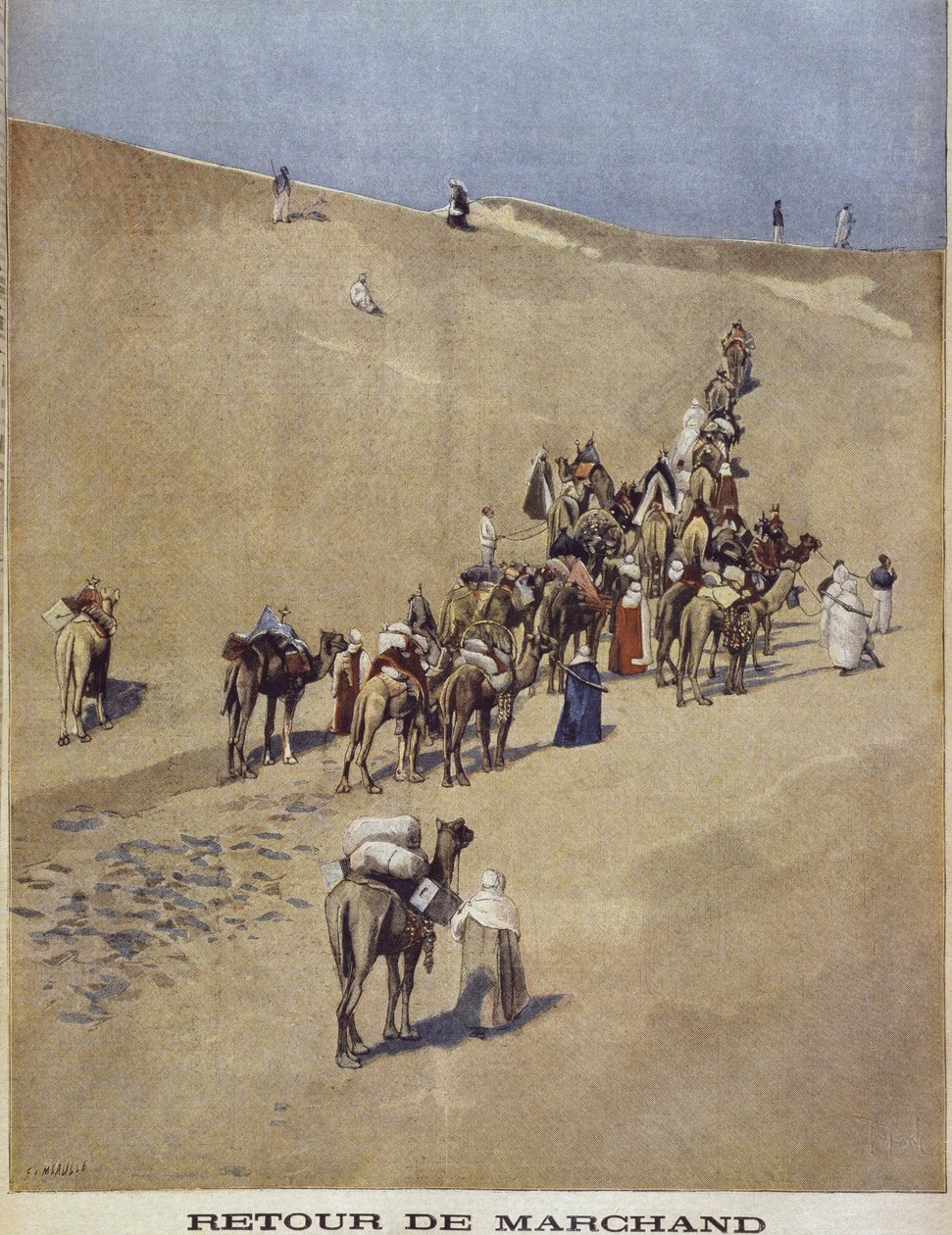 عودة القائد جان بابتيست مارشاند ، العرض الأخير ، رسم توضيحي من "Le Petit Journal: Supplement illustre" ، 16 أبريل 1899 بواسطة فورتشن لويس ميول