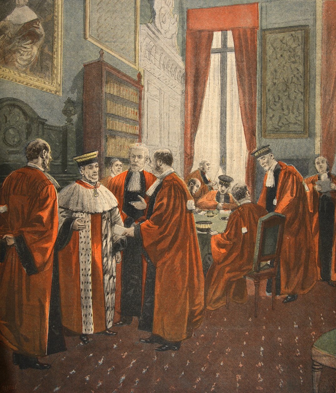 محكمة الاستئناف خلال قضية Zola Affaire ، صورة من "Le Petit Journal: Supplement illustre" ، 17 أبريل 1898 بواسطة فورتشن لويس ميول