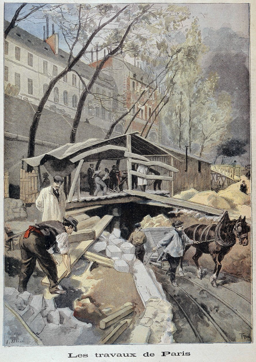 موقع العمل في باريس - في “Le Petit Journal” ”بتاريخ 14/05/1899 بواسطة فورتشن لويس ميول