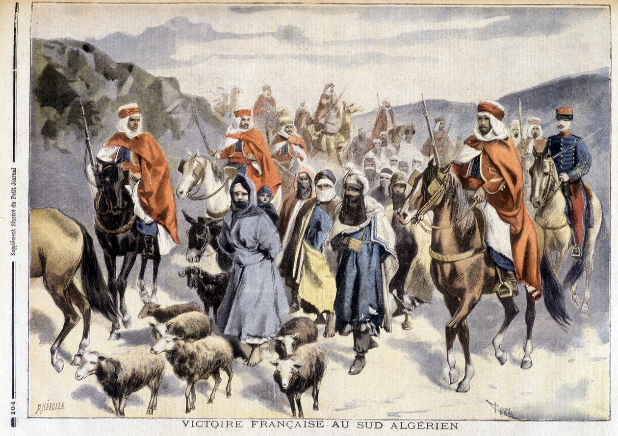 انتصار فرنسا في جنوب الجزائر - في "Le Petité Journal" بتاريخ 28/03/1897 بواسطة فورتشن لويس ميول