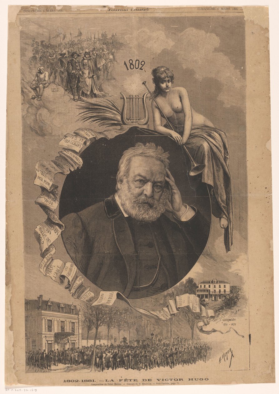 بورتريت فان فيكتور هوغو 1802-1881 La fête de Victor Hugo (العنوان على الكائن) بواسطة فورتشن لويس ميول