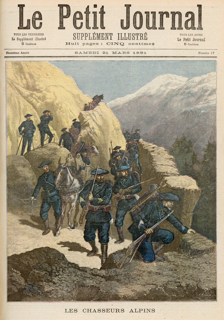 مشاة الجبل ، من "لو بيتيت جورنال" ، 21 مارس 1891 بواسطة فورتشن لويس ميول وهنري ماير