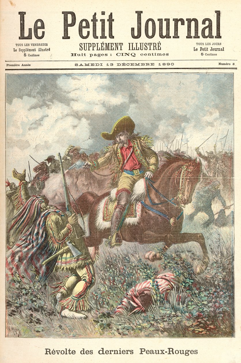 ثورة آخر الهنود الحمر ، من "لو بيتيت جورنال" ، 13 ديسمبر 1890 بواسطة فورتشن لويس ميول وهنري ماير
