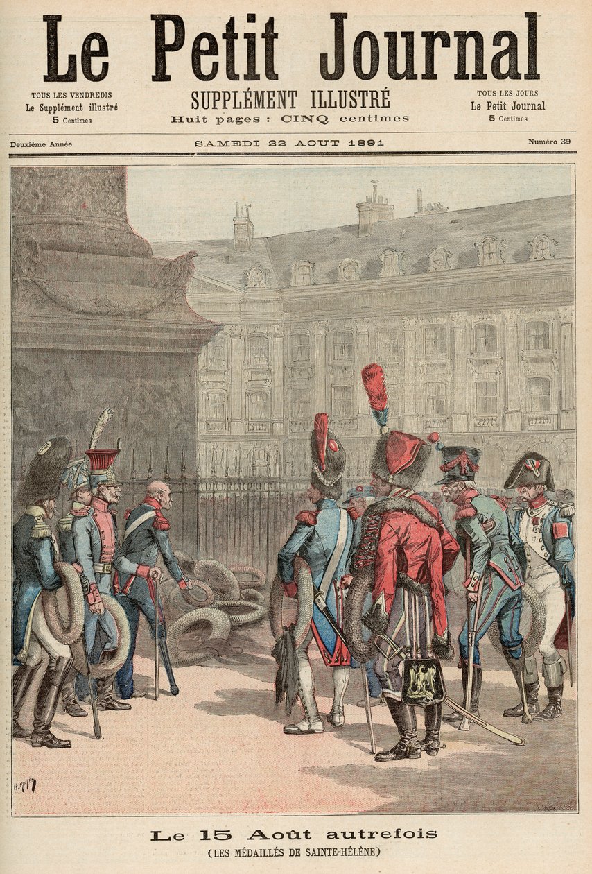 15 أغسطس القديم: ميداليات سانت هيلانة ، من `` Le Petit Journal &39;&39; ، 22 أغسطس 1891 بواسطة فورتشن لويس ميول وهنري ماير