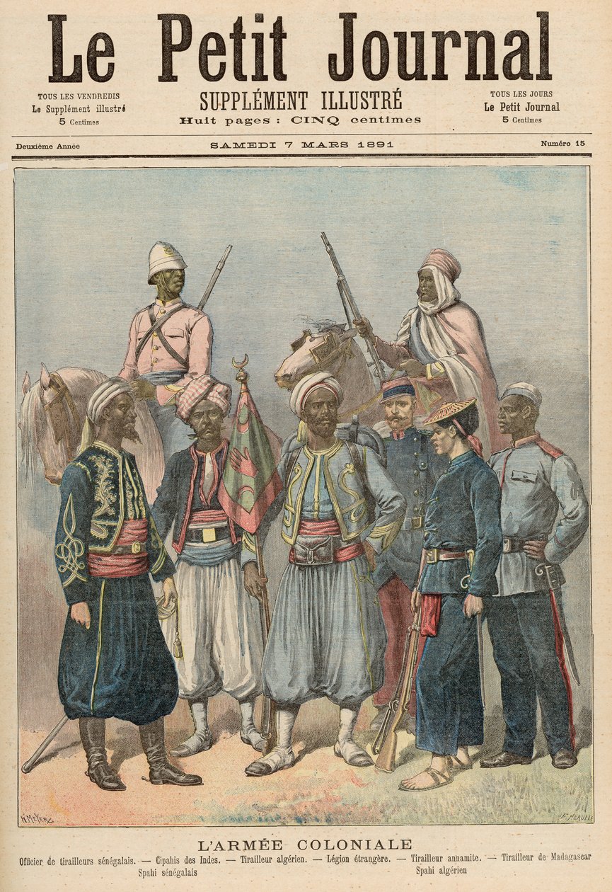 الجيش الاستعماري ، من "لو بيتيت جورنال" ، 7 مارس 1891 بواسطة فورتشن لويس ميول وهنري ماير