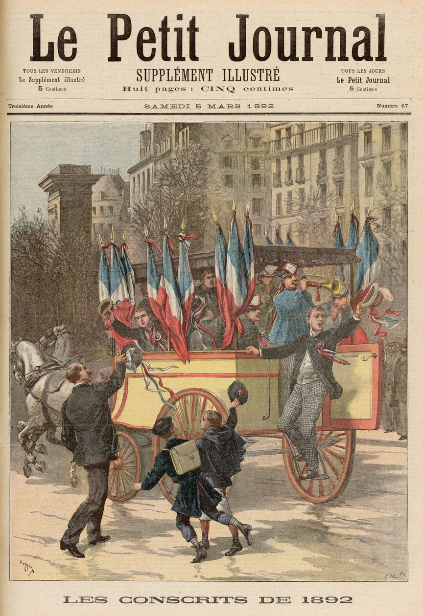 مجندو عام 1892 ، من "لو بيتيت جورنال" ، 5 مارس 1892 بواسطة فورتشن لويس ميول وهنري ماير