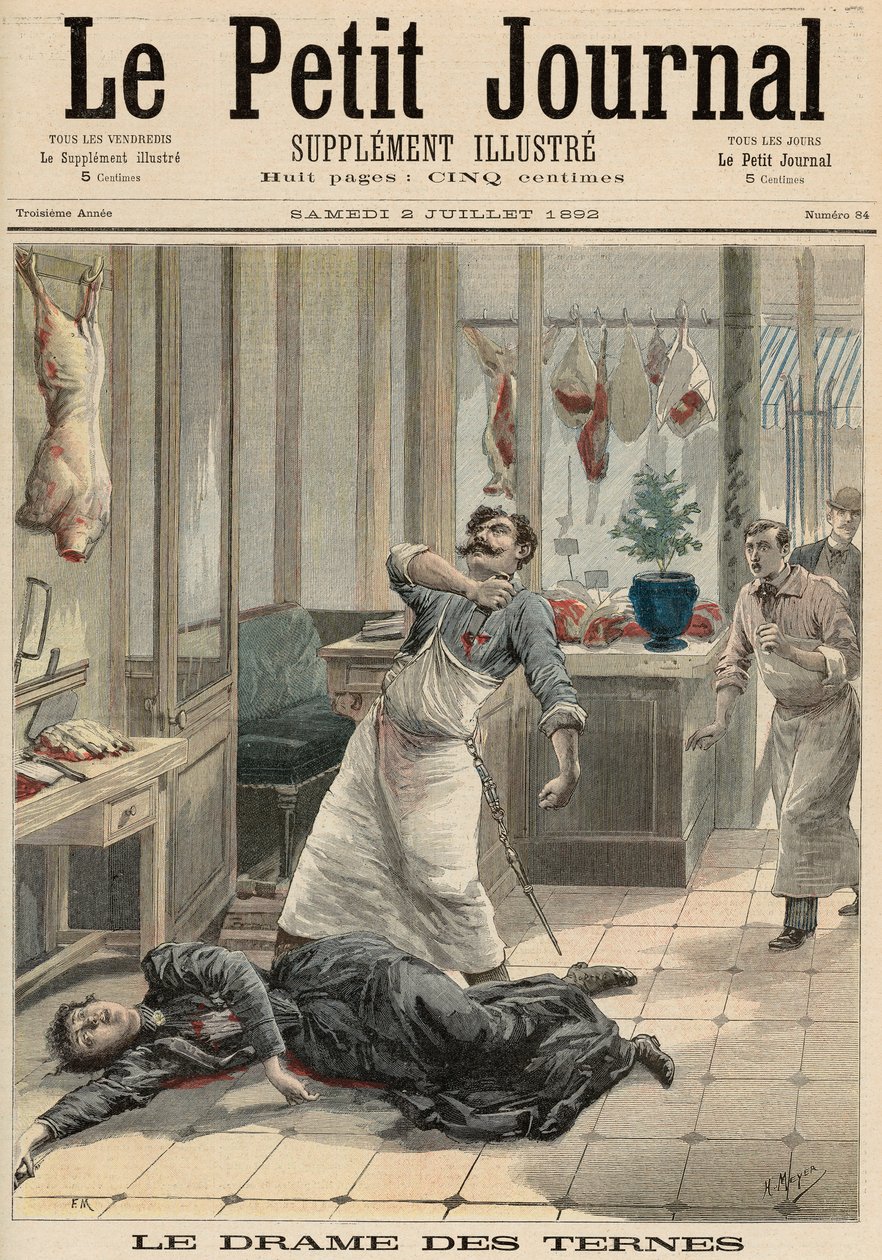 الدراما في شارع des Ternes ، من "Le Petit Journal" ، 2 يوليو 1892 بواسطة فورتشن لويس ميول وهنري ماير