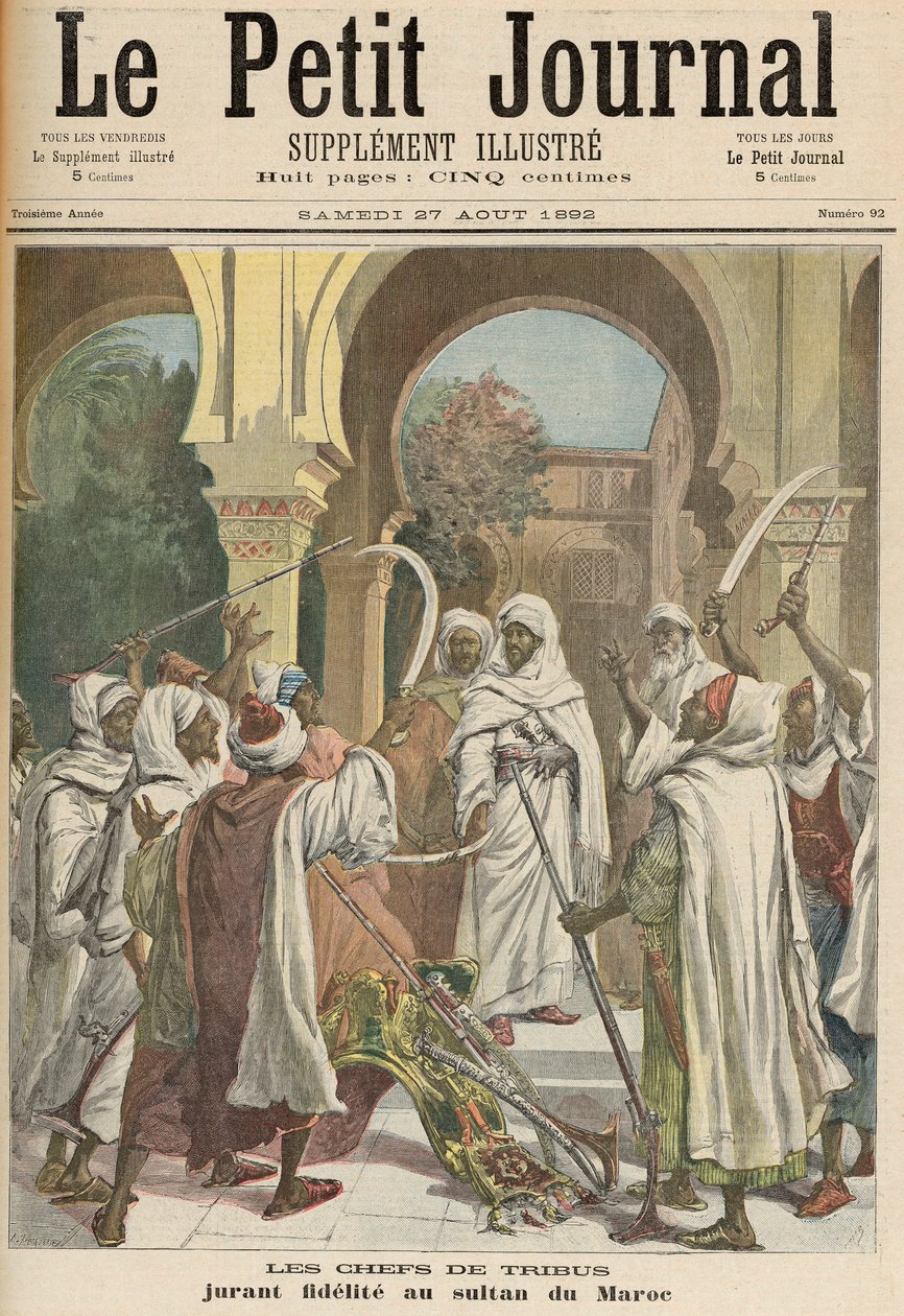 رؤساء القبائل يؤدون الأمانة لسلطان المغرب من "لو بيتيت جورنال" ، 27 أغسطس 1892 بواسطة فورتشن لويس ميول وهنري ماير