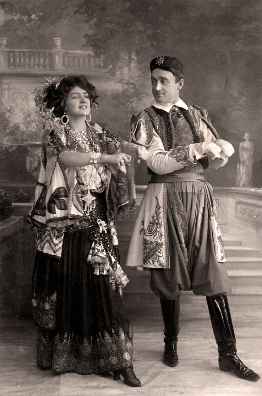 ليلي إلسي وجوزيف كوين في The Merry Widow ، 1908. بواسطة فولشام وبانفيلد