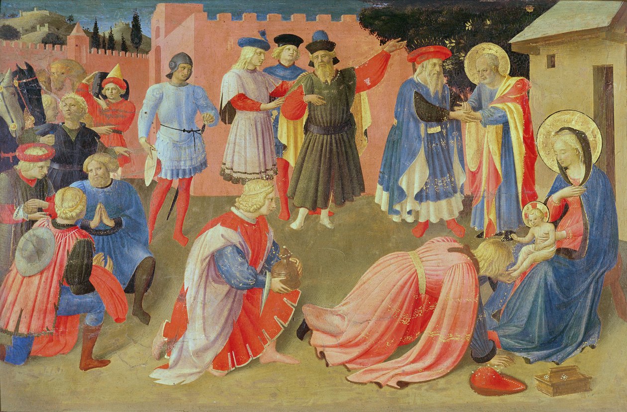 عشق المجوس ، لوحة بريديلا من Linaiuoli Triptych ، 1433 (درجة الحرارة على اللوحة) بواسطة فرا انجيليكو