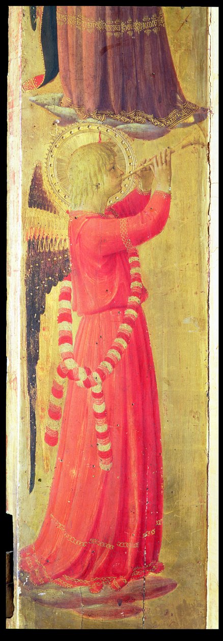 ملاك يلعب الأنابيب ، من Linaiuoli Triptych ، 1433 (درجة الحرارة على اللوحة) (التفاصيل) بواسطة فرا انجيليكو