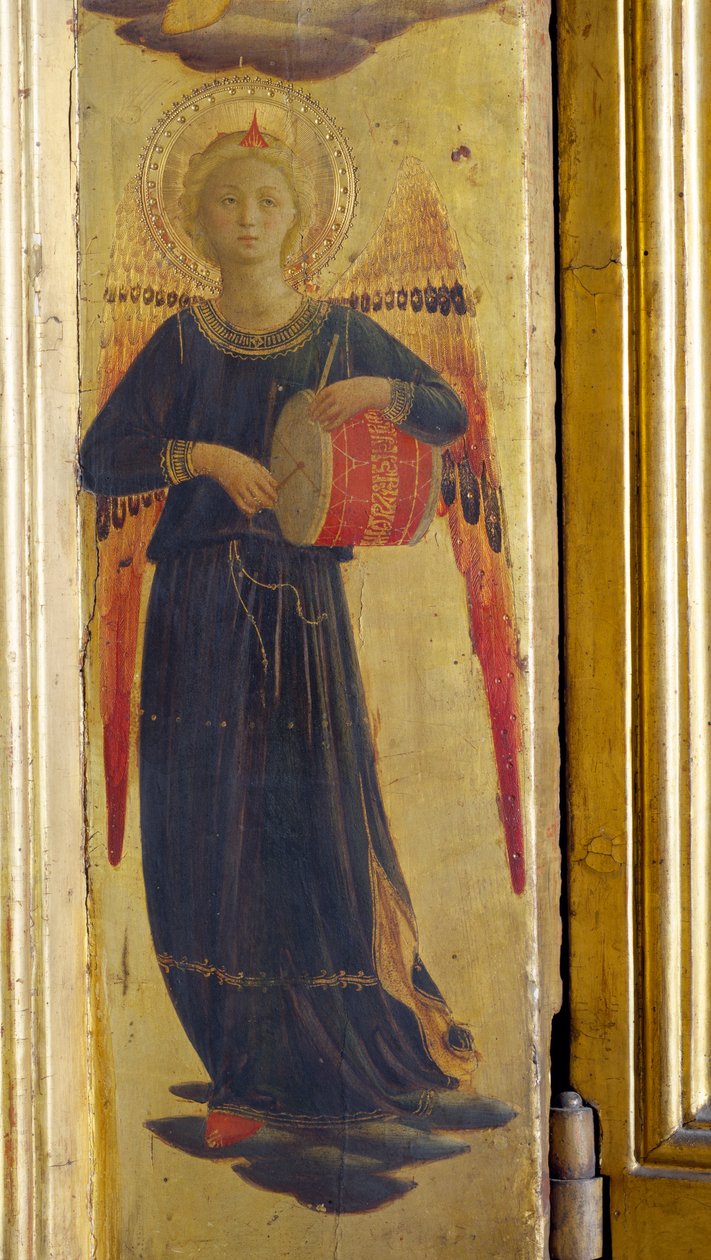 ملاك يضرب الطبلة ، التفاصيل من Linaivoli Triptych ، 1433 (درجة الحرارة على اللوحة) بواسطة فرا انجيليكو