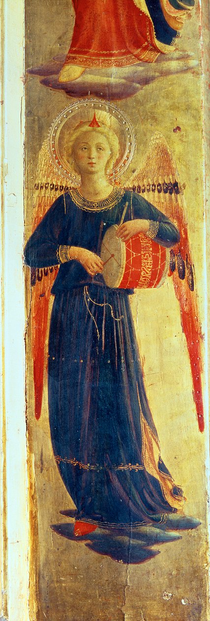 ملاك يضرب أسطوانة من Linaiuoli Triptych ، 1433 تمبرا على تفاصيل اللوحة 75621 بواسطة فرا انجيليكو
