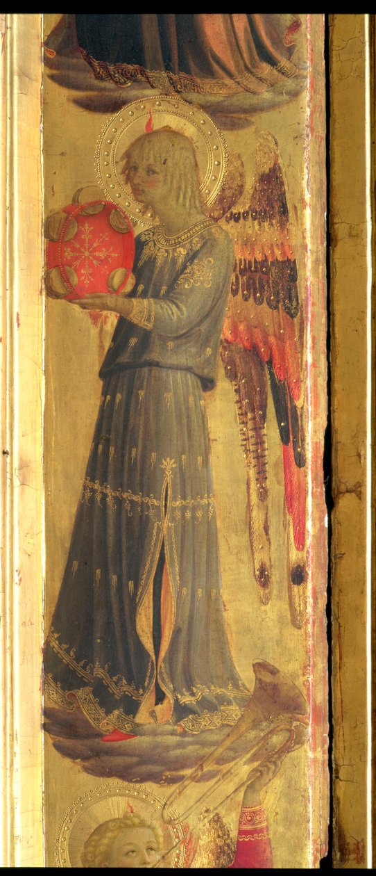ملاك يلعب الدف ، التفاصيل من Linaivoli Triptych ، 1433 (درجة الحرارة على اللوحة) بواسطة فرا انجيليكو