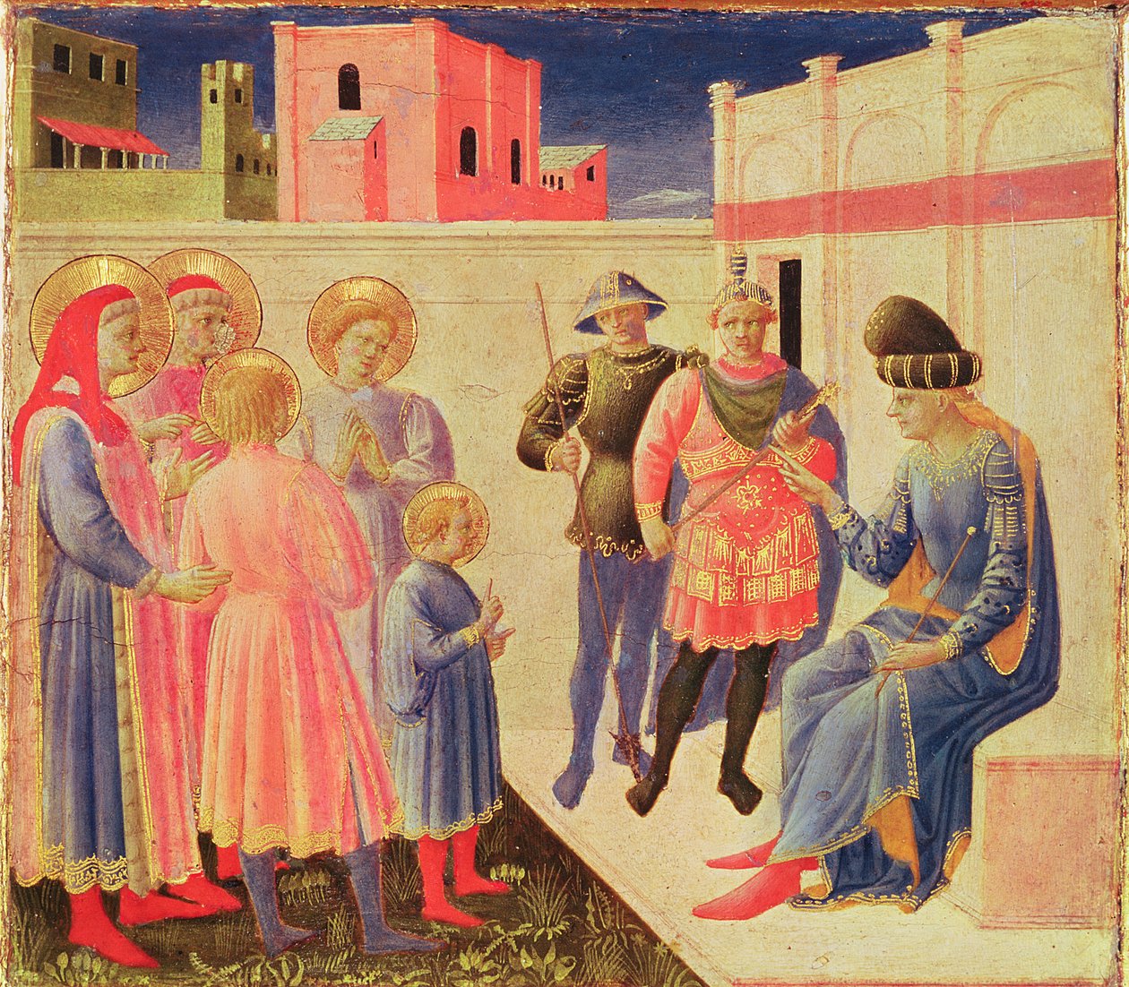 SS. Cosmas and Damian Before Diocletian ، predella from the Annalena Altarpiece، 1434 (تمبرا على اللوحة) بواسطة فرا انجيليكو