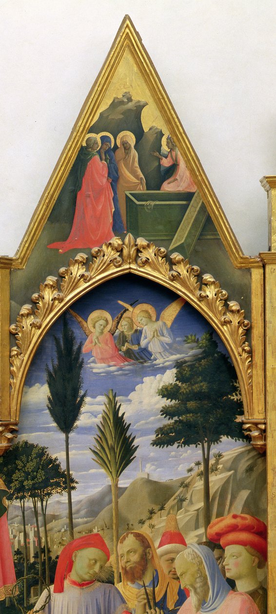 سانتا ترينيتا Altarpiece وإطار وأطواق لورنزو موناكو بييرو دي جيوفاني c.1370-1425 مكتمل c.1434 درجة حرارة وذهب على لوحة تفاصيل 43967 بواسطة فرا انجيليكو