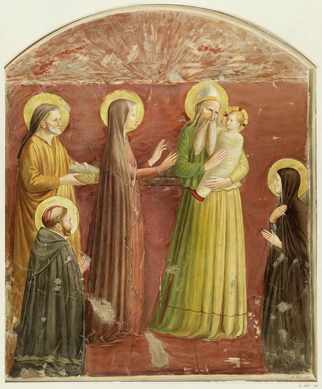 العرض في المعبد ، من سلسلة من المطبوعات التي وضعتها جمعية أروندل (chromolitho) (انظر 76098) بواسطة فرا انجيليكو
