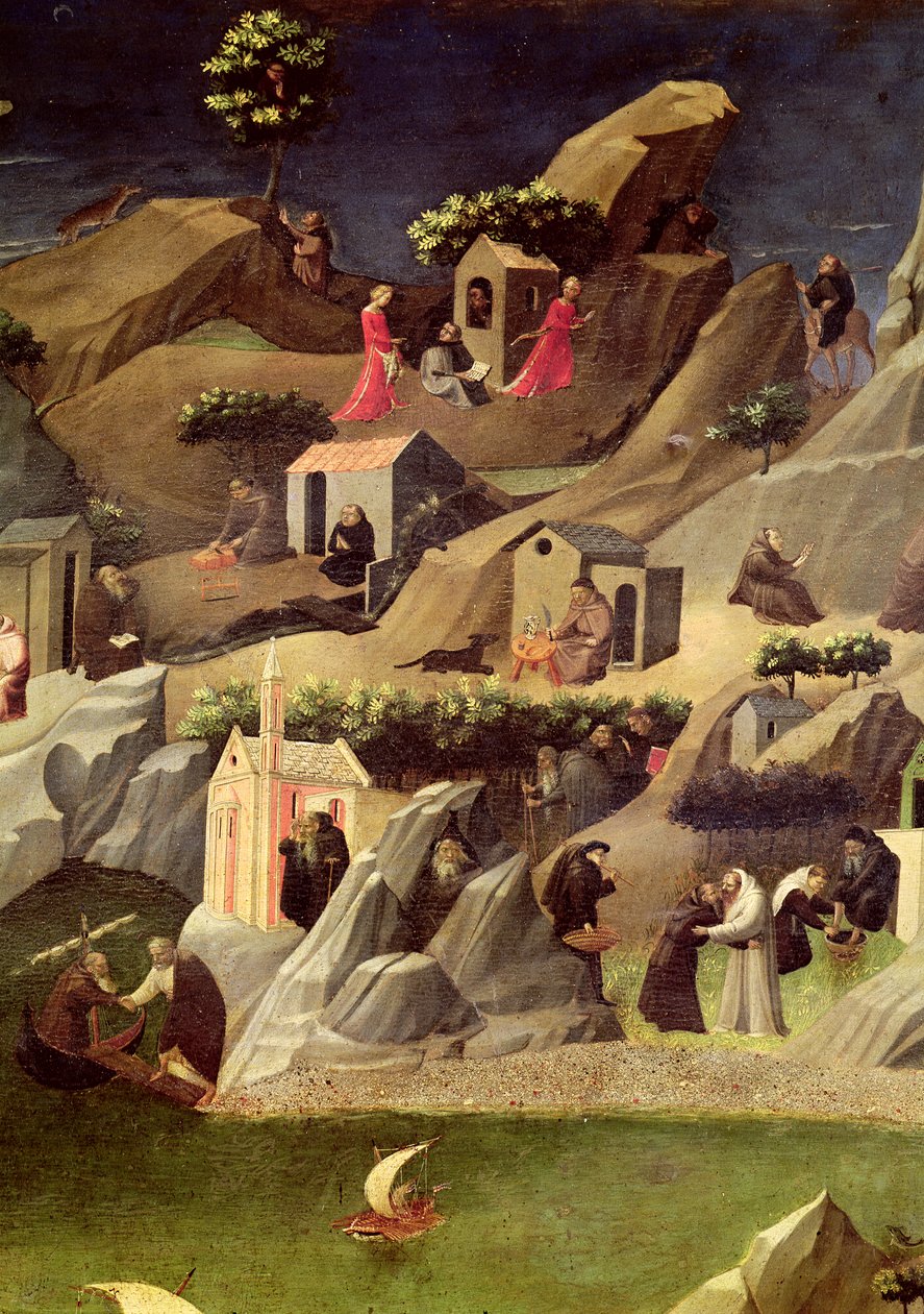 Thebaid، c.1410 (درجة الحرارة على اللوحة) (تفاصيل 50353) بواسطة فرا انجيليكو
