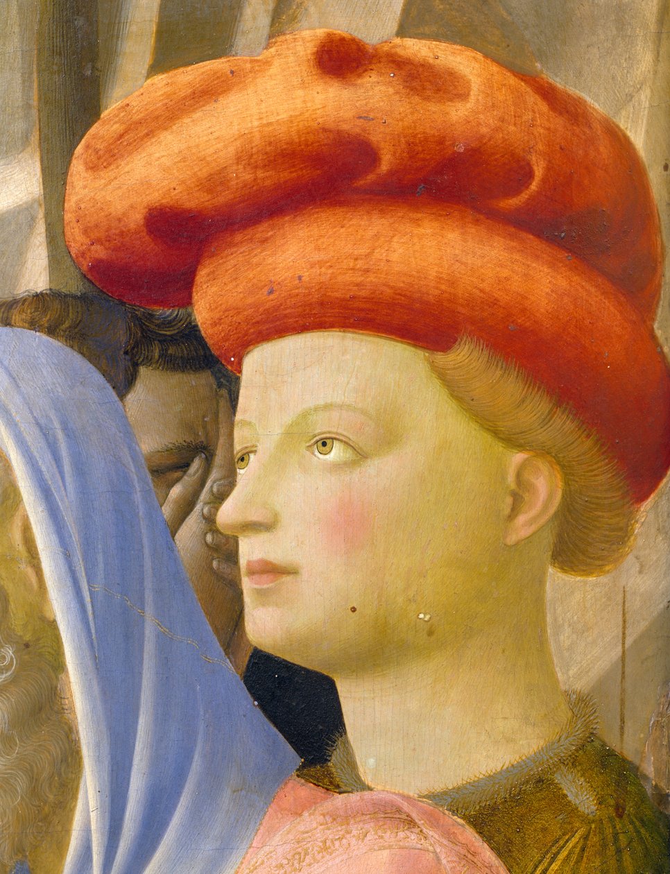 Male figure with red turban, detail from Deposition from the Cross or the Altarpiece of the Holy Trinity, c.1432 (tempera on panel) بواسطة فرا أنجيليكو