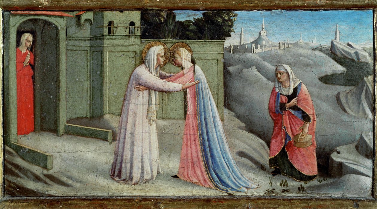 الزيارة، القديسة مريم العذراء تزور القديسة إليزابيث ... بواسطة فرا (حوالي 1387-1455) أنجيليكو