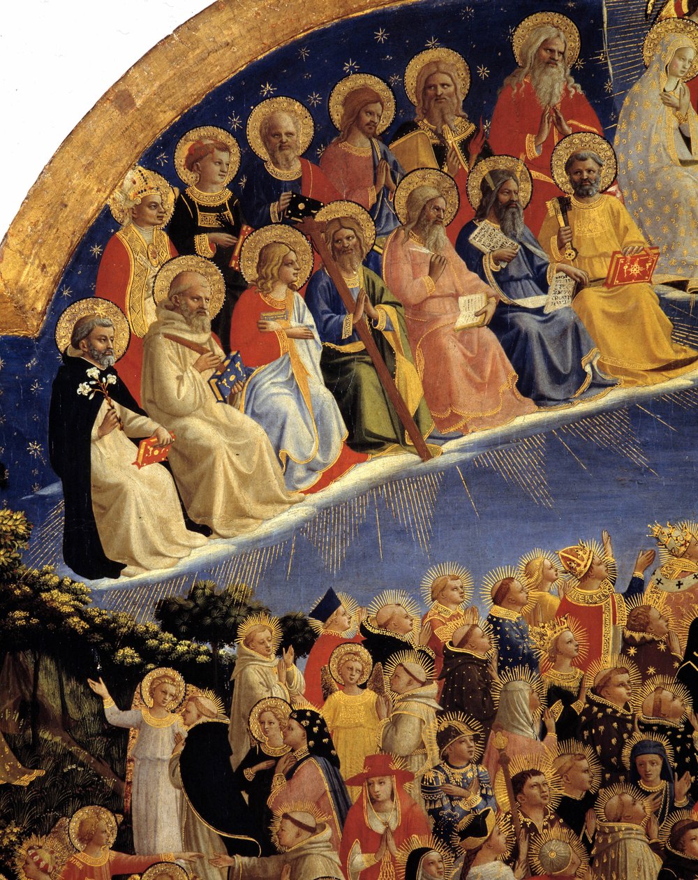 الدينونة الأخيرة: تفاصيل القديسين في الجنة. لوحة ل Guido di Pietro (أو Fra Giovanni da Fiesole) تسمى Fra Angelico ou il Beato (1400-1455) بواسطة فرا أنجيليكو