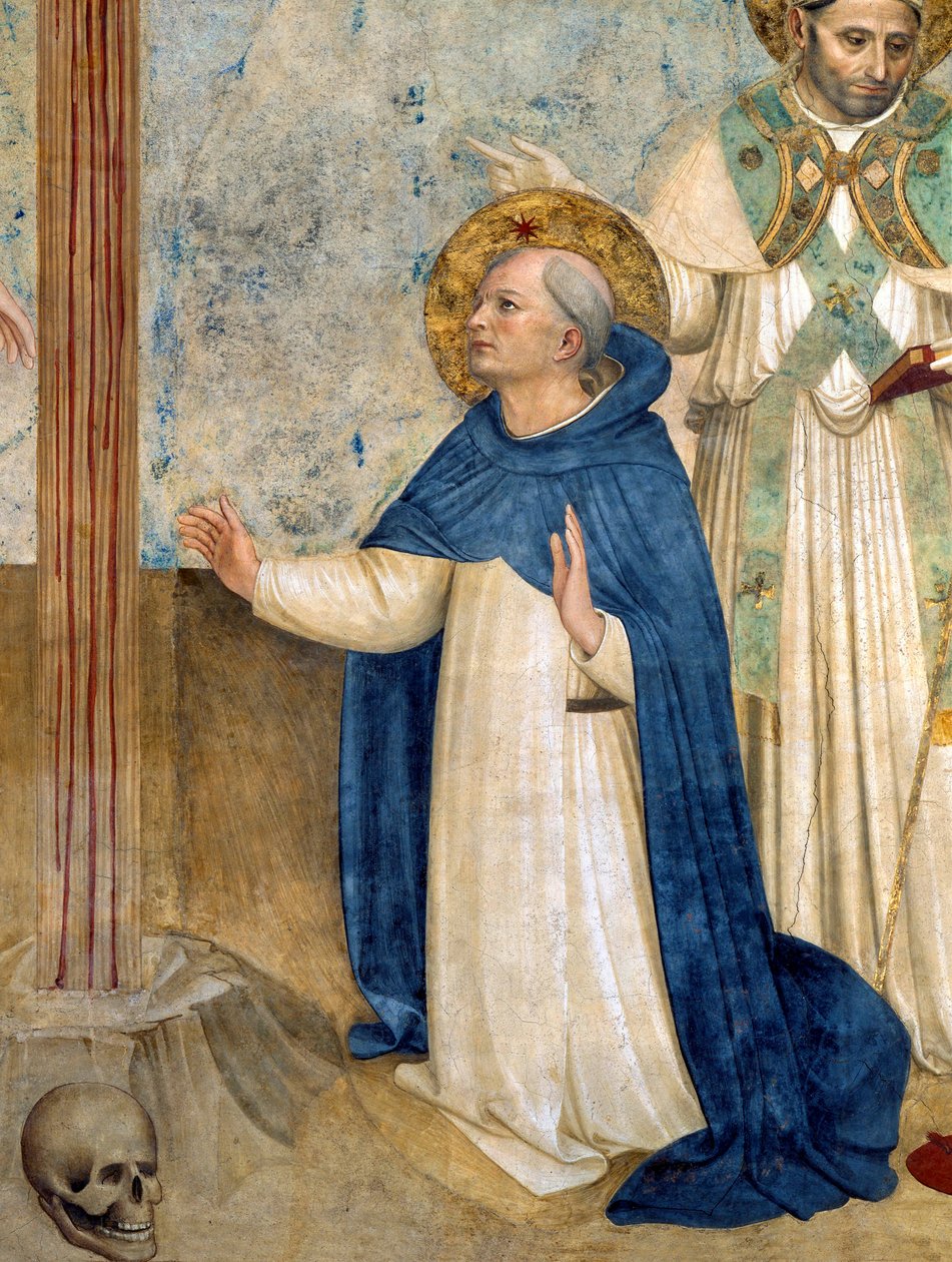 القديس دومينيك ، تفاصيل من لوحة جدارية من قبل Fra Angelico (Guido di Pietro) تمثل صلب المسيح بواسطة فرا أنجيليكو