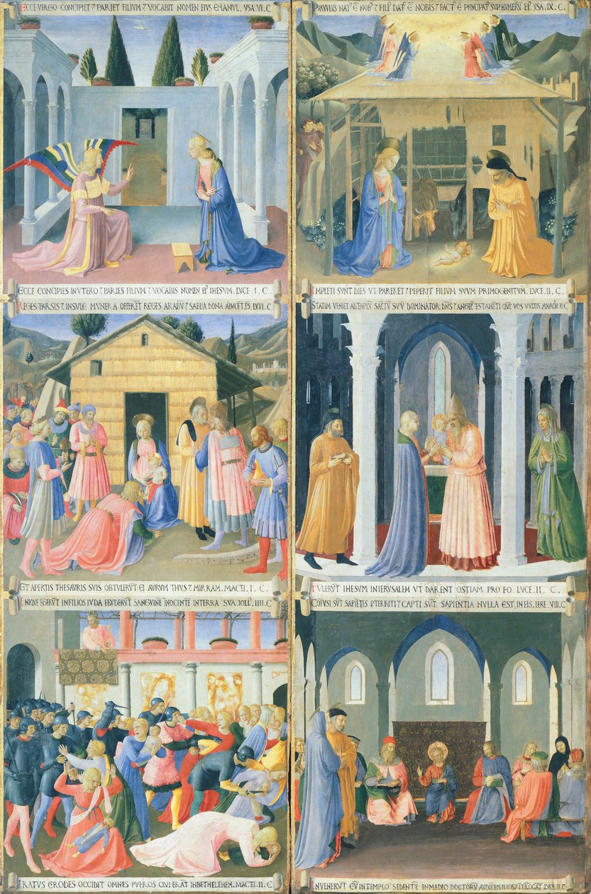 مشاهد من طفولة يسوع ، تفاصيل لوحة من Armadio degli Argenti (صندوق فضي) مع حياة يسوع بواسطة فرا (1387-1455) انجيليكو