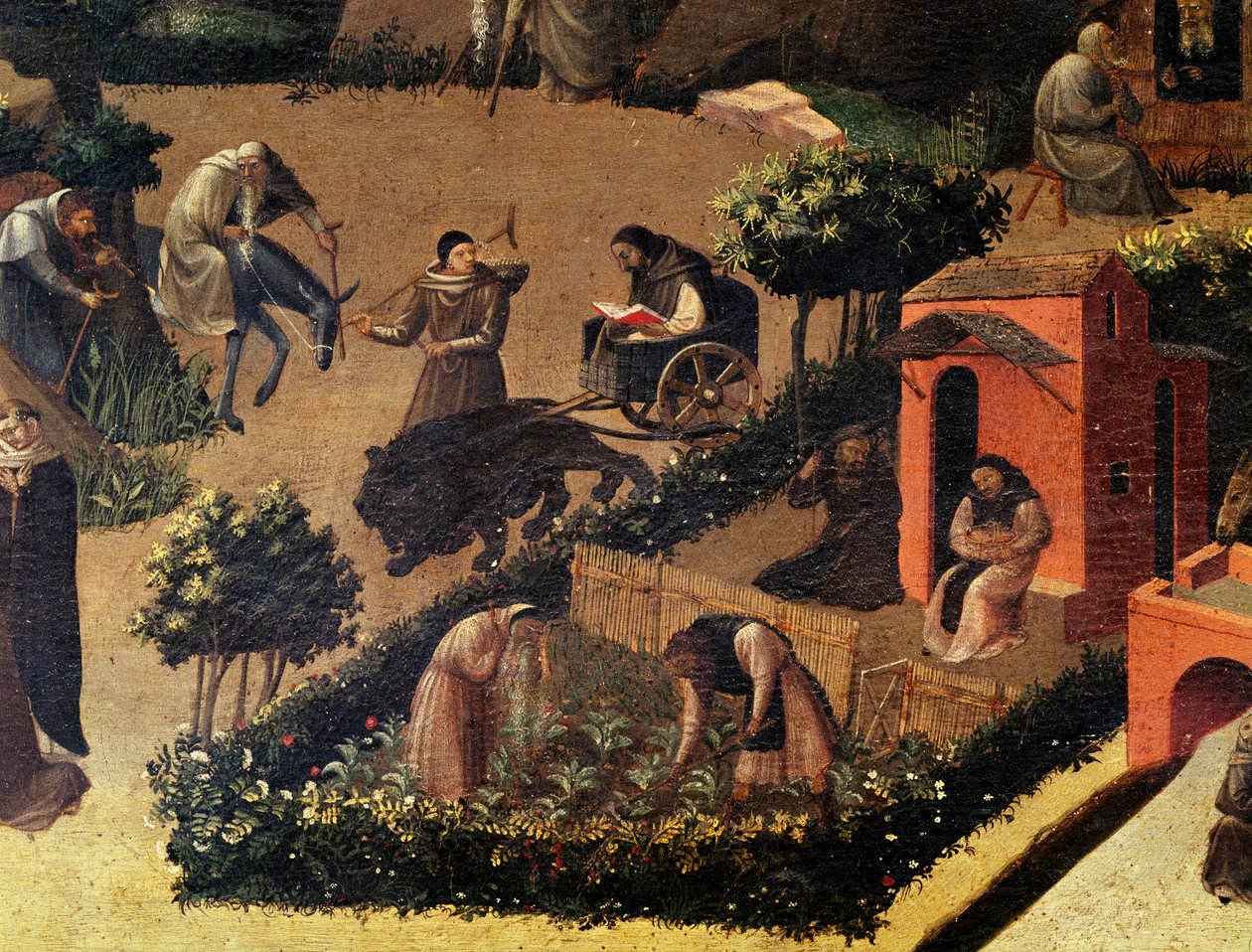 رهبان في العمل ، تفاصيل من لا ذيبيد بواسطة فرا (1400-55) أنجيليكو