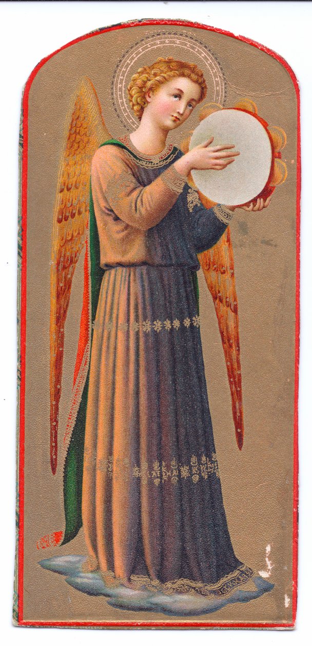 لون الطباعة ليغو من الملاك الملاك يلعب الدف ، ج. 1910 بواسطة فرا انجيليكو