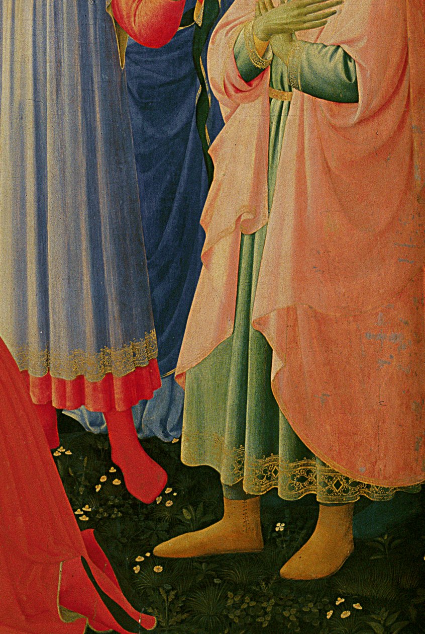 التفاصيل من سانتا ترينيتا Altarpiece ، والإطار والقمم التي كتبها لورنزو موناكو بواسطة فرا انجيليكو