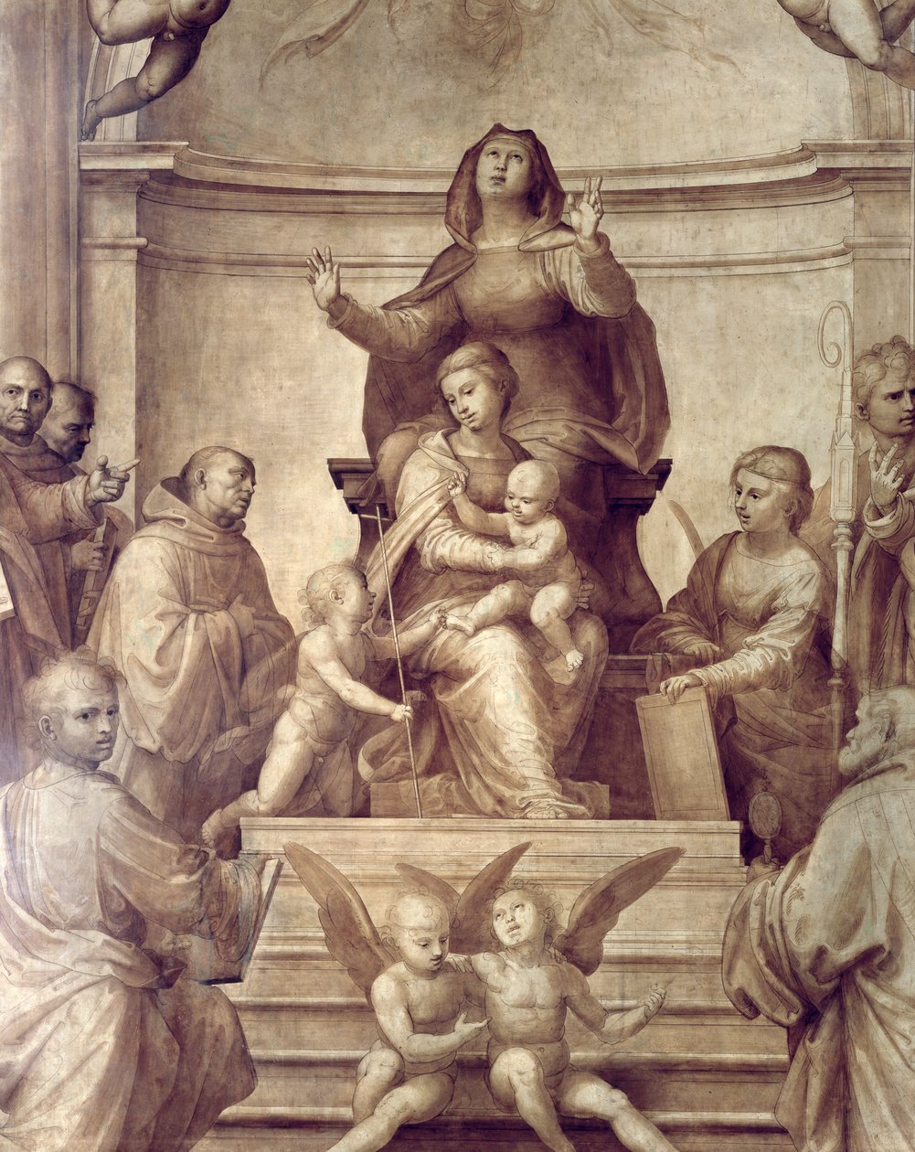 المجلس الكبير Altarpiece ، تفاصيل تصور Sacra Conversazione ، 1510 زيت على تفاصيل لوحة 94753 انظر أيضًا 94718-21 بواسطة فرا بارتولوميو
