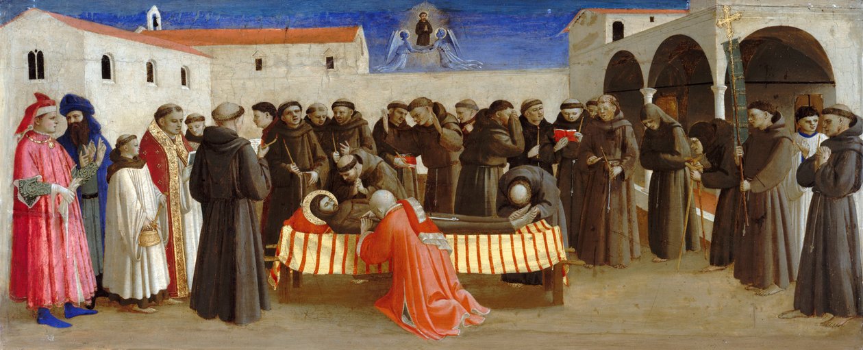 الرثاء على مشاهد القديس فرنسيس من حياة القديس فرنسيس الأسيزي ، حوالي 1429 بواسطة Fra Giovanni Angelico da Fiesole