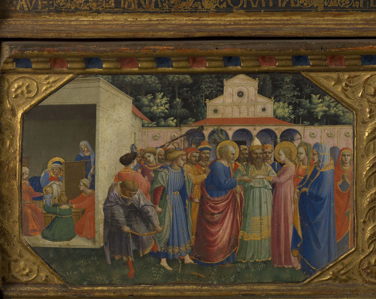 ماري وجوزيف البشارة يمكن إعادة سردهما بخمسة مشاهد بريديلا ، 1430-1432 بواسطة Fra Giovanni Angelico da Fiesole