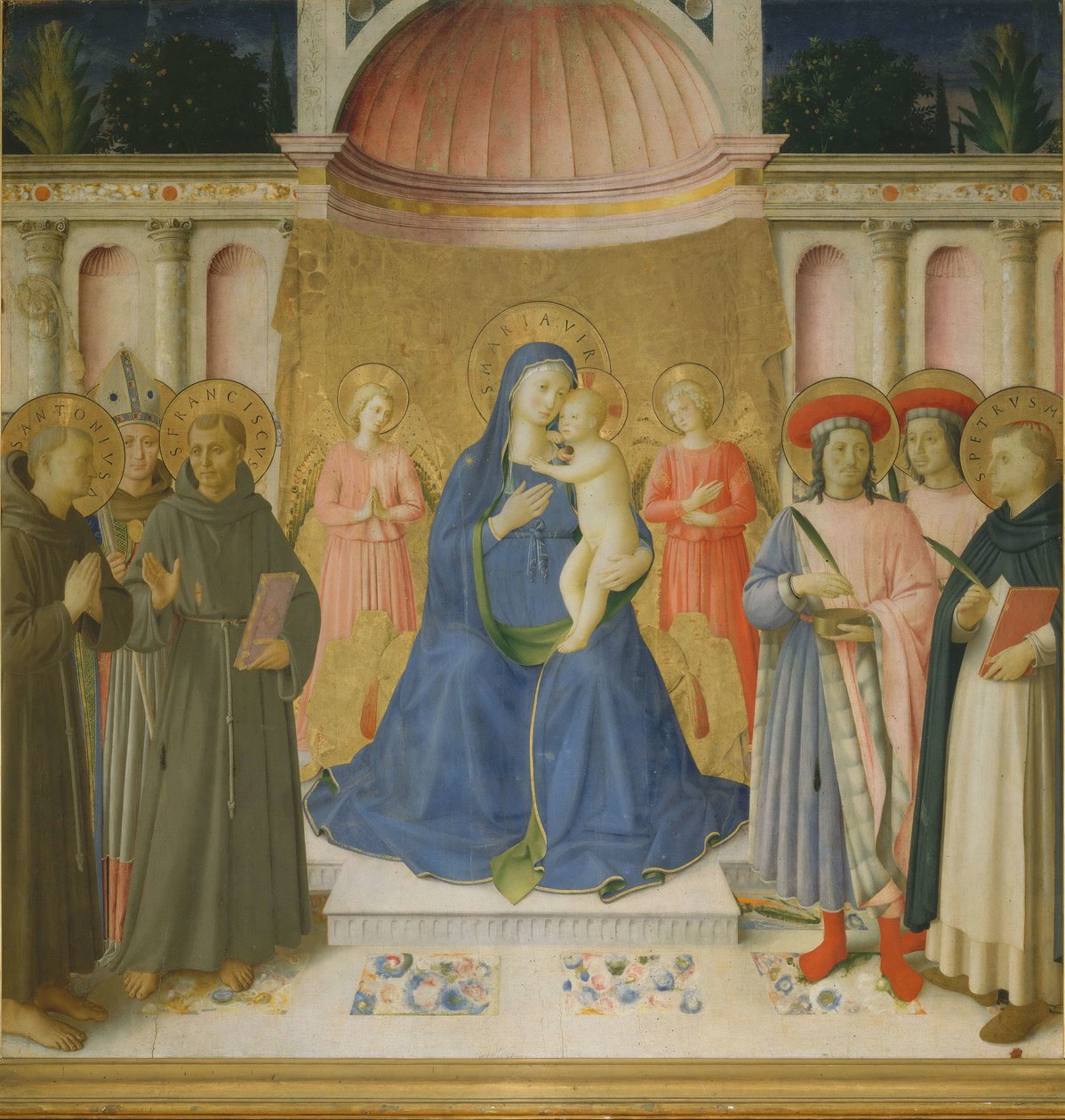 المحادثة المقدسة Pala von Bosco ai Frati، c. 1450. بواسطة Fra Giovanni Angelico da Fiesole