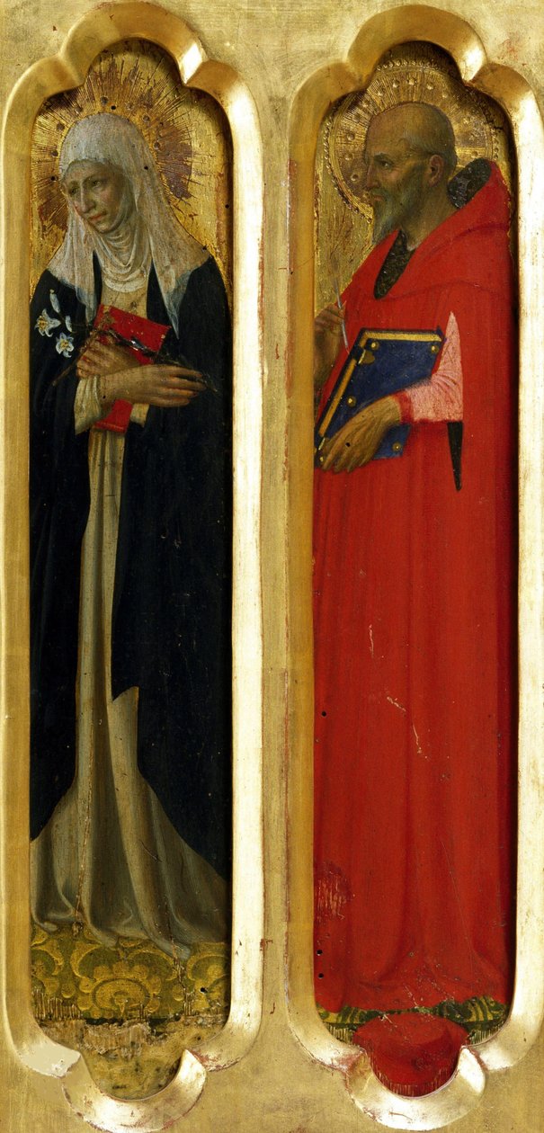 القديسة كاثرين من سيينا والقديس جيروم من بيروجيا ألتاربيس ، حوالي 1437. بواسطة Fra Giovanni Angelico da Fiesole