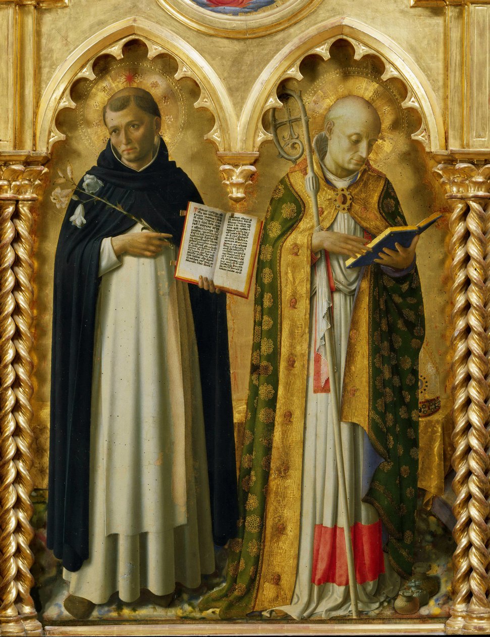 القديسين دومينيكوس ونيكولاس من باري من Perugia Altarpiece ، حوالي 1437. بواسطة Fra Giovanni Angelico da Fiesole