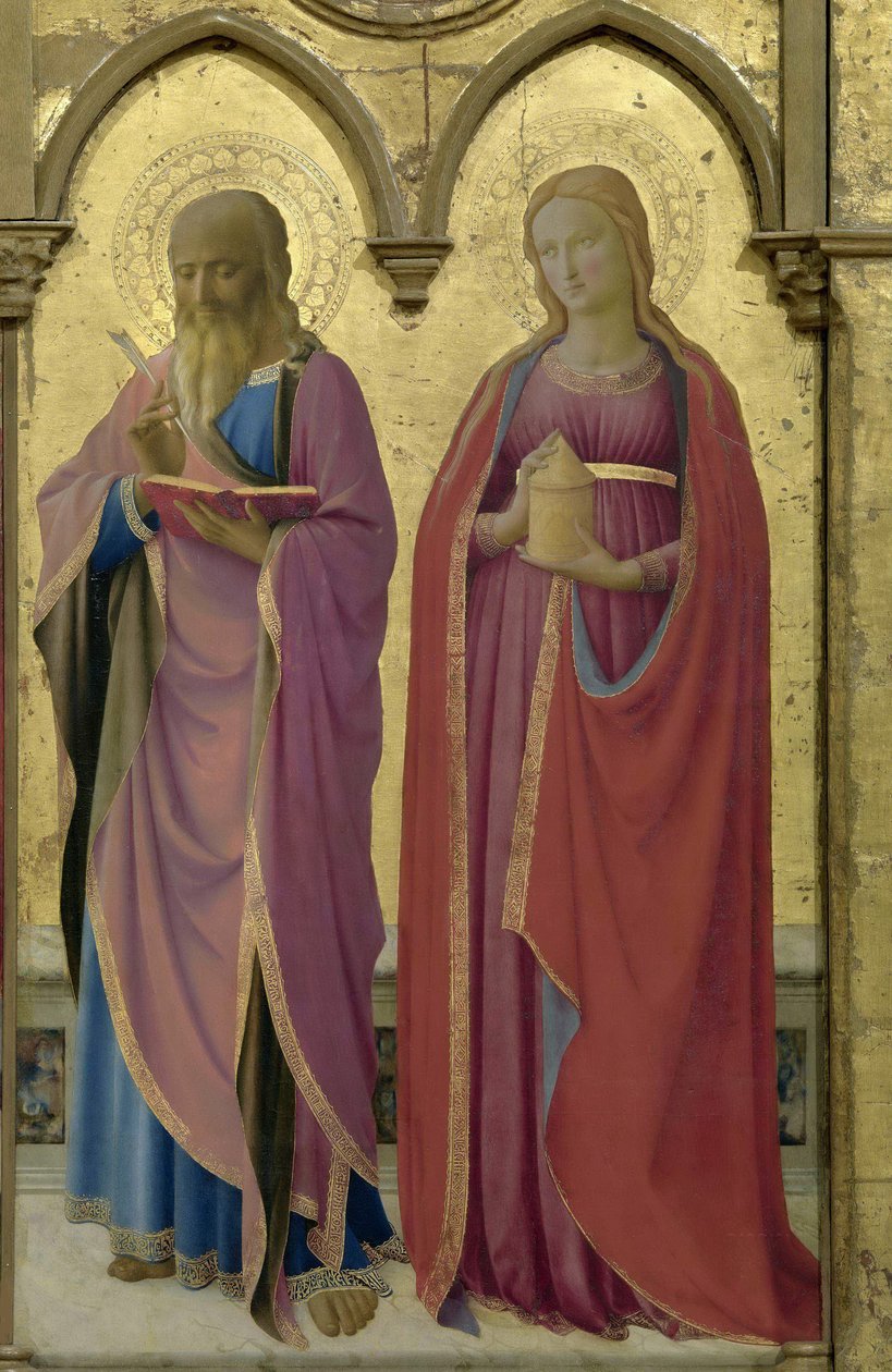 القديسان ماثيو ومريم المجدلية. Cortona Polyptych ، حوالي 1437. بواسطة Fra Giovanni Angelico da Fiesole