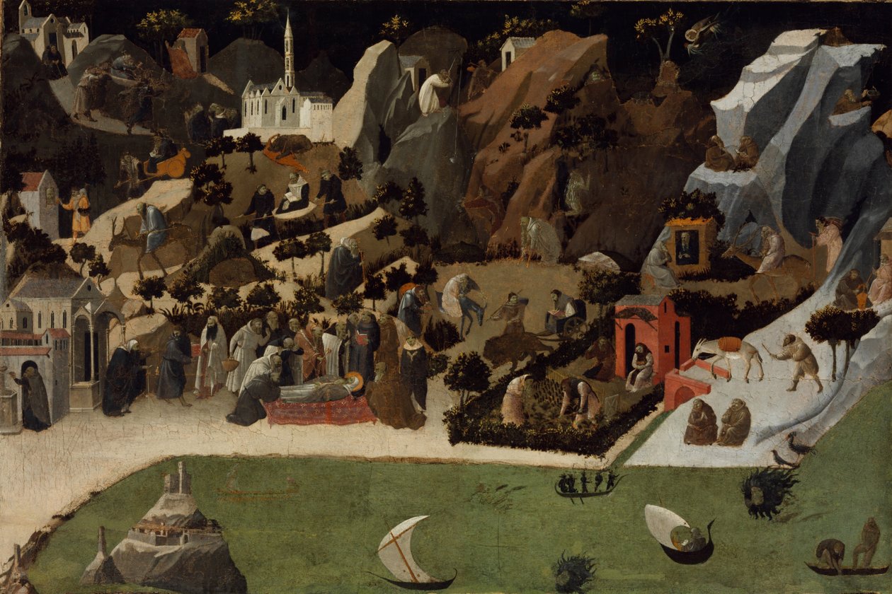 مشاهد من حياة آباء الصحراء طيبة بواسطة Fra Giovanni Angelico da Fiesole