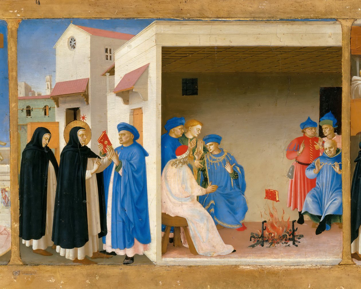 نزاع القديس دومينيك ومعجزة كتاب بريديلا المتقاعد تتويج بواسطة Fra Giovanni Angelico da Fiesole