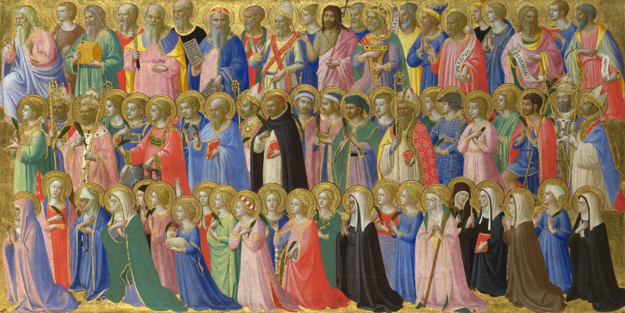 لوحة رواد سلف المسيح مع القديسين والشهداء من Fiesole San Domenico Altarpiece ، c. 1423-1424 بواسطة Fra Giovanni Angelico da Fiesole