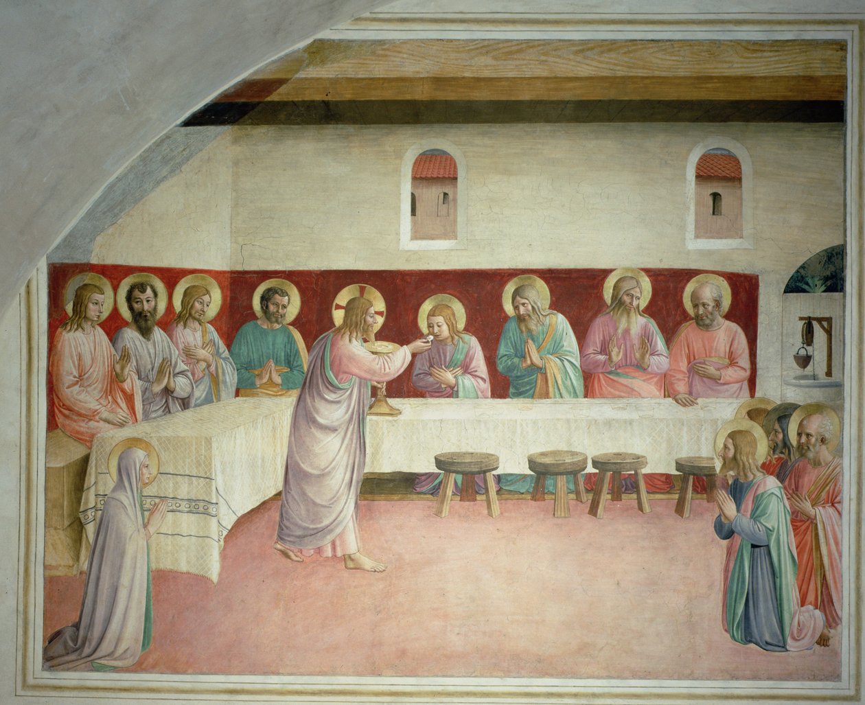 القربان والعشاء الأخير بواسطة Fra Giovanni Angelico da Fiesole