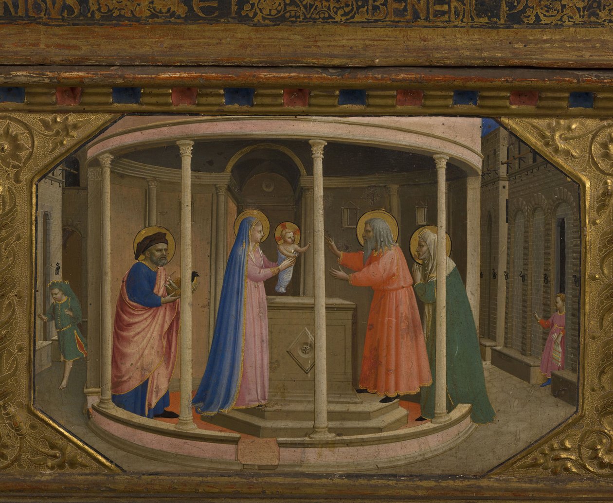 التقديم في المعبد البشارة يمكن مشاهدتها بخمسة مشاهد بريديلا 1430-1432 بواسطة Fra Giovanni Angelico da Fiesole