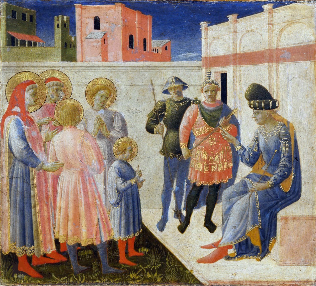 القديسان كوزماس وداميان مع إخوانهما قبل بروكونسول ليسياس ... ، ج. 1440. بواسطة Fra Giovanni Angelico da Fiesole