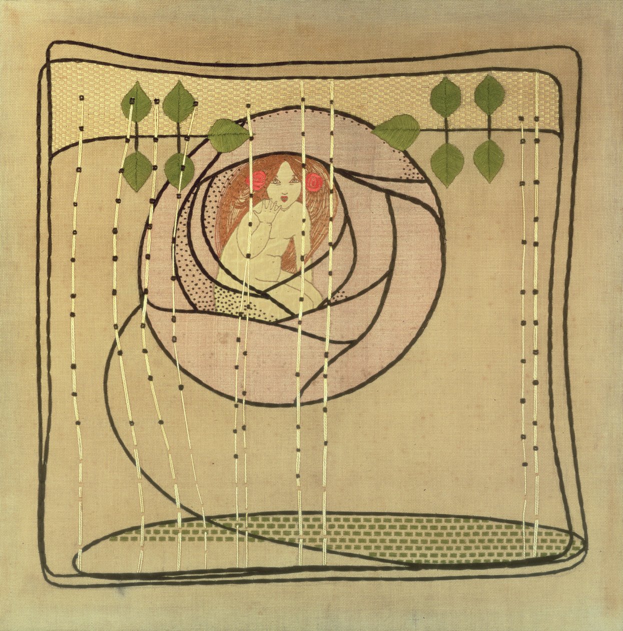 روح الوردة ، c.1900 (التطريز) بواسطة فرانسيس ماكنير